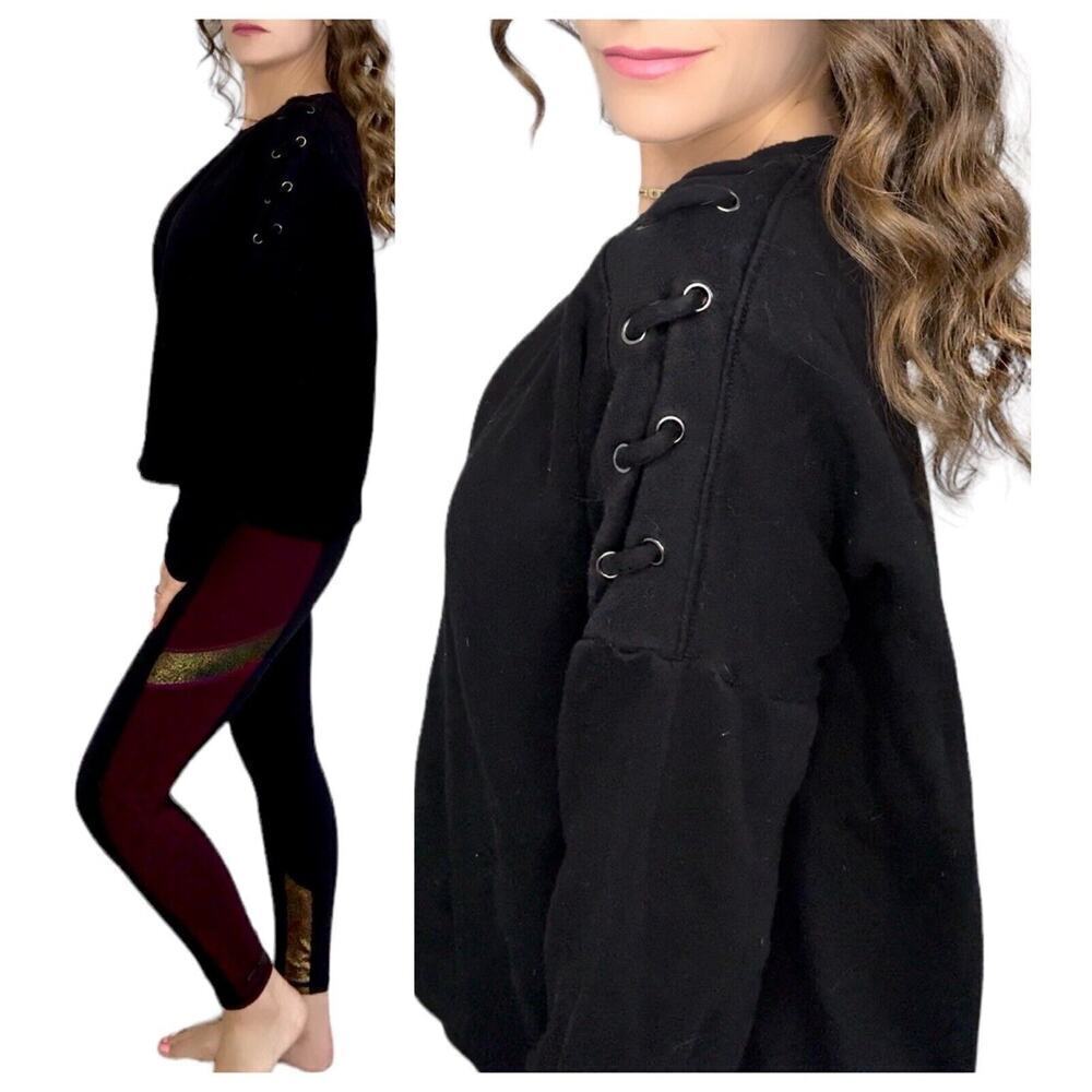 BETSEY JOHNSON Athletic Leggings Cut Out Sweatshirt Active Lounge Set Size S/L